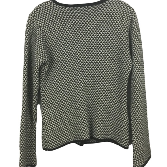 Chiaramente Cardigan Sweater Womens Size Large Black White Button - Picture 4 of 8